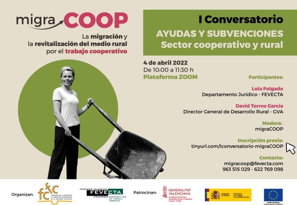 I CONVERSATORIO MIGRACOOP 2022 Ayudas y Subvenciones Sector Cooperativo y Rural